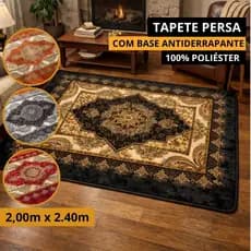 Tapete Sala Persa Quarto 2.00x1.40m Antiderrapante Floral Arabesco Árabe Grande