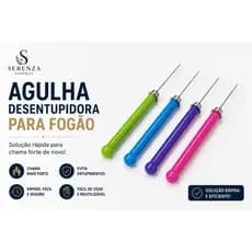 Agulha Desentupidora Fogão e Chuveiro Limpeza Bico Cozinha Manutenção Kit Fino