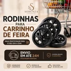 Kit 2/4 Rodinhas para Carrinho de Feira Reposição Rodas Resistentes Universal Carrinho Mercado
