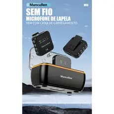 Microfone de lapela sem fio com caixa de carregamento microfone para iPhone Android Câmeras Vlog