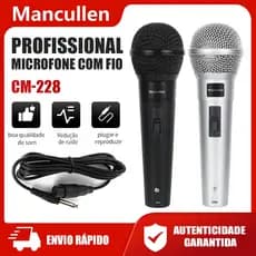 Microfone com fio dinâmico Mancullen original para alto-falante de karaokê microfone de mão