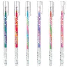 kit 1/2/6 canetas gel rainbow tris multicolorida 1.0mm neon / pastel / glitter