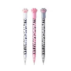 Lapiseira patinha pupper tris 0.7mm Rosa / Branca / cinza