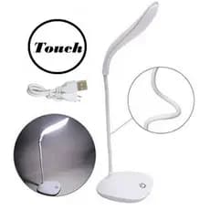 Mini luminária ajustável LED de mesa touch sem fio e recarregável Branca