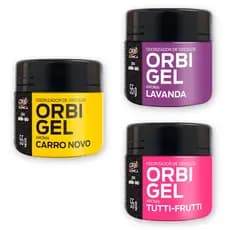 Kit com 3 Cheirinho de Carro Aromatizante Odorizador Automotivo Gel Carro Novo Lavanda Tutti Frutti
