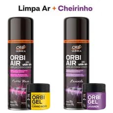 Kit Limpa Ar Condicionado Higienizador Spray Orbi 200ml Aromatizador + Cheirinho de carro