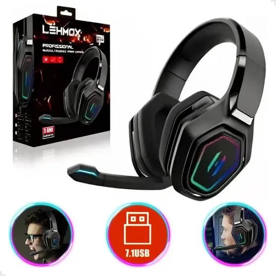 Fone Gamer F3 Profissional 7.1 Usb Com Led Rgb Headset Gamer