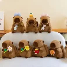 Mochila De Capivaracom Formato de Pelúcia Fofa e Macia Kawaii GL