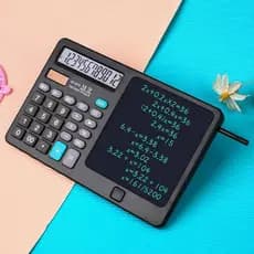 Calculadora com Tela Mágica para Anotações – 12 Dígitos – Bateria – Cor Preta