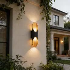 Arandela De Parede Externa Led Preto Fosco Em Alumínio Luz Quente 3000K