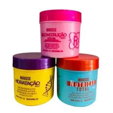 Kit Cronograma 3 Mascaras Mousse Maranata Hair 300g