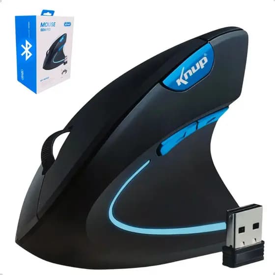 Mouse Sem Fio Vertical Ergonômico Gamer Recarregavel 2.4