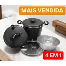Cuscuzeiro 4 em 1 Panela Multiuso 3,2L – Cuscuz, Pudim, Pipoca e Banho-Maria
