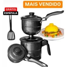 Cuscuzeiro a Vapor 2 Conchas Alumínio Peito de Moça Prático Porção Única Nordestino Craquelado