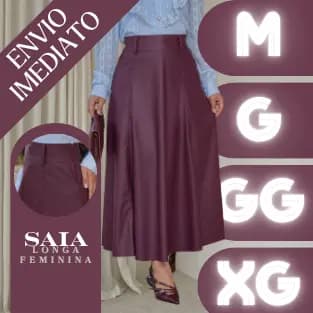 Saia Longa Feminina Elegante Saia Godê Roupas Femininas Moda Evangélica Confortável Country Rodada