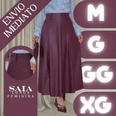 Saia Longa Feminina Elegante Saia Godê Roupas Femininas Moda Evangélica Confortável Country Rodada