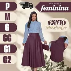 Saia Longa Godê Confortável Moda Evangélica Casual Soltinha Feminina Com Elástico Verão Envio Imediato