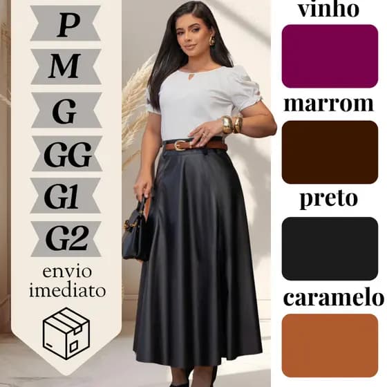 Saia Longa Feminina Moda Evangélica Godê Rodada Varias Cores Confortável Lançamento 2026 Promoção