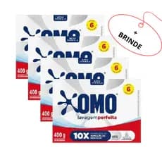 Kit 4 Lava-Roupas em Pó Omo Lavagem Perfeita 400g + BRINDE