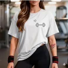 Camiseta Roupa de Academia Feminina Camisa Tshirt Blusa 100% Algodão Fitness