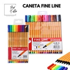 Caneta Coloridas Ponta Fina 0.4mm Kit 12 e 24 Cores Vivas