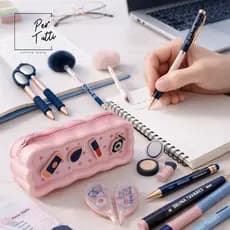 Kit Bruna Tavares Papelaria Caneta Lapiseira Estojo Marca Texto Corretivo Fita Lapis HB