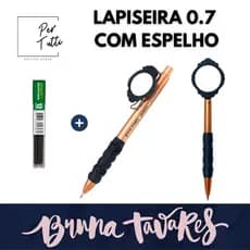 Lapiseira 0.7 Com Espelho e Grafite Bruna Tavares Kit Lapiseira
