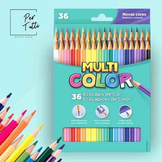 Lapis de Cor 36 Cores Multicolor da Faber Castell