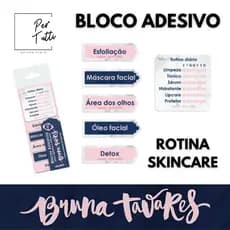 Bloco Adesivo Rotina Skincare Aroma Bruna Tavares 6 Blocos Com 10 Folhas Cada