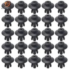 25 Peças De Plástico Push in Pára-Choques Porta Rebites Clipe 8mm Furo Preto