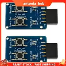 2X PC-Boot-Mini Placa-Mãe Teste 9 Pinos Botão Liga/Desliga Para