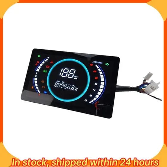 [hobbes1] 12V Universal Ajustável LED Velocímetro Digital Para Motocicleta Painel RPM Com Engrenagem De Temperatura 199k
