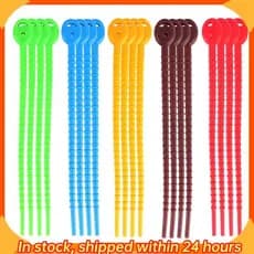 [hobbes1] 20 Peças De Abraçadeiras De Silicone , Laços Zip , Clipes De Vedação De Saco De Pão Torcidos De Borracha Para