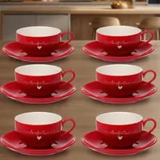 Jogo De Xicaras Porcelana Com Pires Café Chá 160ML 12 Peças