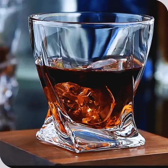 Jogo de Copos Baixo Whisky 300ml Vidro Trabalhado 6 Peças Drinks Coquetel Resistente Suco Hauskraft
