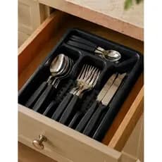 Faqueiro 25 Peças Inox Facas Garfos Colheres e Organizador de Gaveta Talheres Kit Cozinha GP6