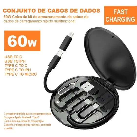 Conjunto de Cabos de Dados e Carregamento 60W Altomex