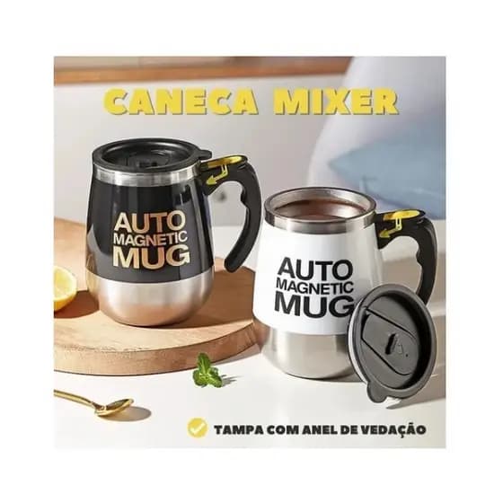 Caneca Xícara Mixer Self Eletric Mug Inox 400ml