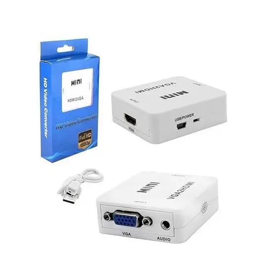 Mini Adaptador Conversor HDMI2VGA / AV2HDMI Full HD