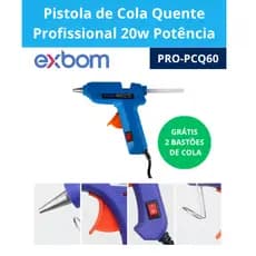 Pistola de Cola Quente Profissional Multiuso (madeira, tecido, plástico, metal e cerâmica) Exbom