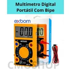 Multímetro Digital Profissional Exbom MD‐160 Display LCD BIP Resistor, Diodo