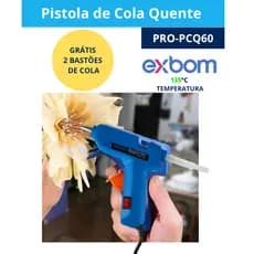 Pistola Cola Quente Pequena + 2Bastões de Cola Quente Profissional Bivolt Exbom