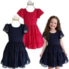 Vestido Infantil Chiffon - Look Leve e Sofisticado para Festa
