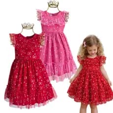 Vestido Bebê Tule de Laços Brilhantes – Look Princesinha para Festas