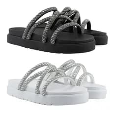 Kit 2 Pares Sandalia Papete Birken Slide Feminina de Luxo Promoçao
