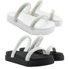 Kit 2 Pares Papete Sandalia Birken Para Mulheres Tratorada Flatform Promoção