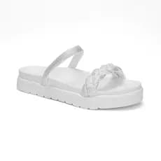 Sandalia Papete Slide Em Trança Confortavel Flatform Feminina