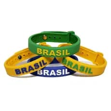 Kit com 20 Pulseira do Brasil para Copa do Mundo Jogo Torcida Emborrachada