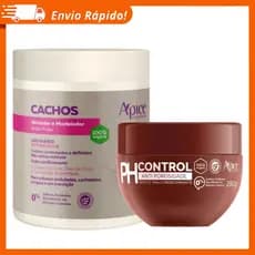 Kit Apse Ativador e Modelador Cachos + Máscara Acidificante PH Control Anti Porosidade - Apice