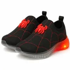 tenis infantil menino led aranha calce facil macio e confortável 20 ao 34